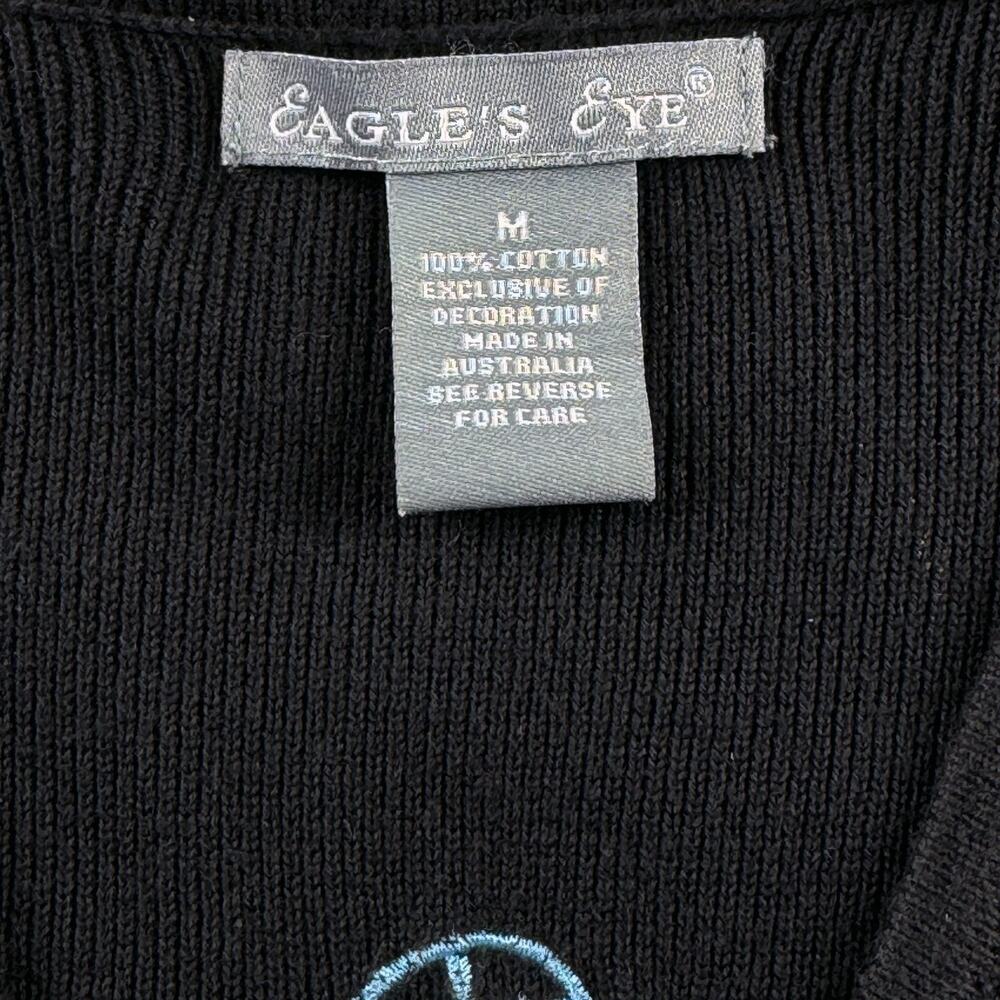 Vintage 90s Eagle's Eye Little Bug Embroidered Car Cardigan Sweater Size Medium - Picture 4 of 10